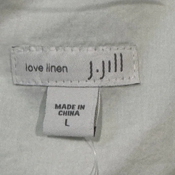 J.Jill Love Linen Beach Palm Tree Tropical Pockets Tank Shift Dress Size‎ Large - Picture 5 of 8